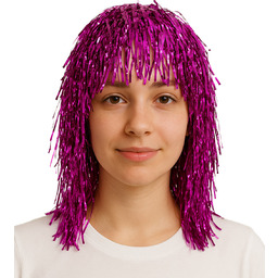 Peruka foliowa różowa - 1 szt.