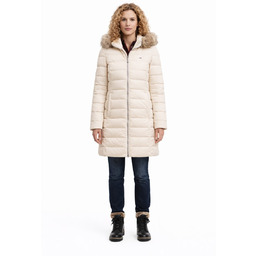TOMMY JEANS DAMSKA BEŻOWA KURTKA NA ZAMEK PARKA