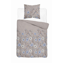 Detexpol Pościel flanelowa 140x200 taupe w polne kwiaty