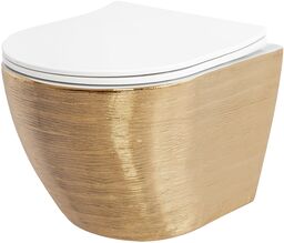 Misa WC podwieszana Carlo Flat złota szczotkowana