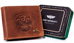 Portfel męski bez zapięcia ze skóry nubukowej