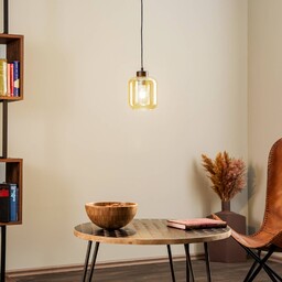 Eko-Light Żyrandol Sombra, bursztynowy, 1-punktowy