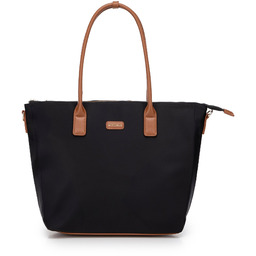 Damska shopperka z nylonu czarno - brązowa