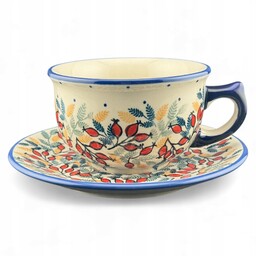 Filiżanka duża ze spodkiem 300 ml Dzika róża