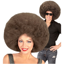 Duża peruka afro brązowa, wysokiej jakości