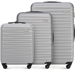 Zestaw walizek z ABS-u z żebrowaniem