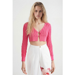 Desigual Dzianinowy kardigan cropped