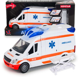 Ambulans Karetka Pogotowia Ratunkowego Zabawka Dźwięki i Nosze
