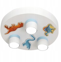 Lampa sufitowa plafon GU10 biały niebieski dinozaury