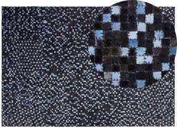 Beliani Dywan skórzany 160 x 230 cm brązowo-niebieski