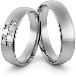 Obrączki ślubne palladowe 5 mm z brylantami -