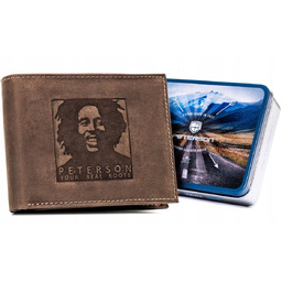 Skórzany męski portfel Peterson Bob Marley na karty