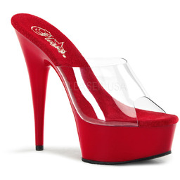 Pleaser Delight-601 Clear/Red