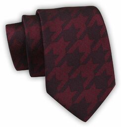 Krawat Alties (7 cm) - Ciemnoczerwony w Geometryczny