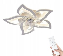 Lampa Sufitowa Biała Duża Kwiat Lotosu Plafon Żyrandol