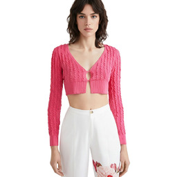 Sweter damski Desigual Lolita kardigan krótki różowy-L