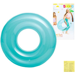 Koło do pływania TRANSPARENT niebieskie Intex 59260