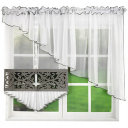 Firana Gotowa Z Panelem Ażurowym Firanka Woal Panel