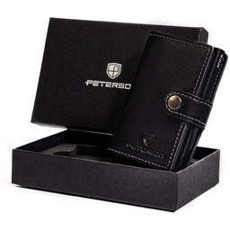 Skórzany Portfel Męski Zapięciem  Peterson