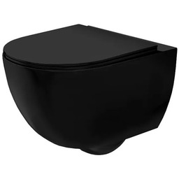 Czarna matowa misa wc wisząca Rimless Carlo Flat