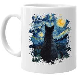 Kot inspirowany Van Goghiem - kubek na prezent