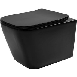Czarna matowa misa wc wisząca Rimless Julio Rea