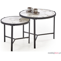 Zestaw stolików kawowych FATIMA Halmar Biały marmur +