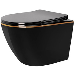 Czarna misa wc wisząca Rimless Carlo Flat Black