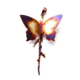Zawieszka srebrna - Butterfly III brown