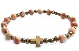 Bransoletka różaniec na rękę - dziesiątka marmur