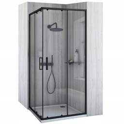Kabina prysznicowa rozsuwana City 90x90 Black Czarna Rea
