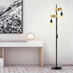 EGLO Lampa stojąca Townshend, czarny, salon / jadalnia,