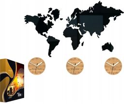 Zegar ścienny w stylu nowoczesnym akrylowy mapa 3