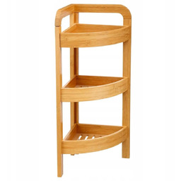 Półka 3-poziomowa Łazienkowa Regał narożny Bambus