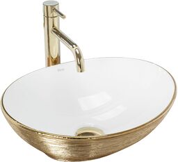 Umywalka nablatowa Rea Sofia White Gold Brush
