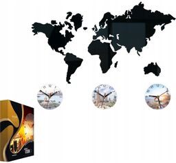 Zegar ścienny w stylu nowoczesnym akrylowy mapa 70