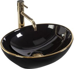 Umywalka nablatowa Rea Sofia Black Gold Edge