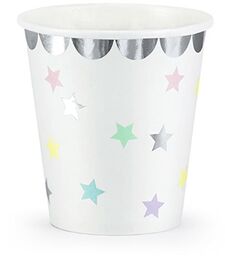 Kubeczki Jednorożec w gwiazdki - 180 ml -