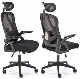 Czarny Fotel młodzieżowy ergonomiczne krzesło obrotowe Negro Halmar