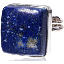 Lapis Lazuli Przepiękny Pierścionek Srebro R10-26 Certyfikat Unikat