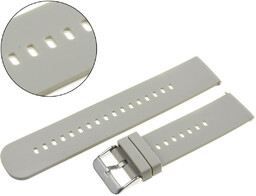 Pasek uniwersalny 20 mm silikonowy szary srebrna zapinka