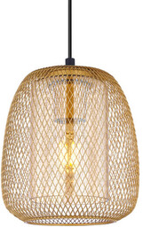 Salonowa lampa wisząca Amiria PND-28612-GD-AMB Italux klatka złoty