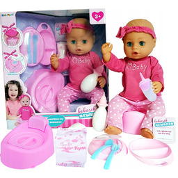 Lalka Sikająca Bobas 43cm New Born Bobasek Butelka