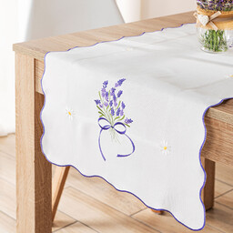 Markizeta Obrus bieżnik z haftem 38x140 001 biały