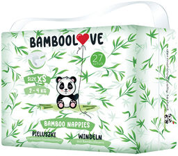 Bamboolove, pieluchy jednorazowe z włóknem bambusowym, rozmiar XS