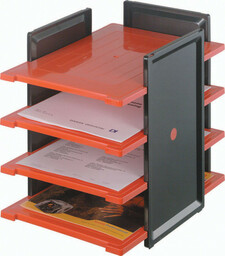 Plastikowy organizer na dokumenty A4, czarny/czerwony