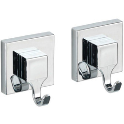 WENKO Wieszaki łazienkowe SQUARE 2 sztuki, Vacuum -