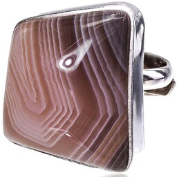 Agat Botswana Piękny Pierścionek Srebro R10-26 Certyfikat Unikat