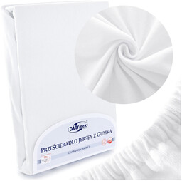 Prześcieradło Jersey z Gumką 001_D Biały 120x200