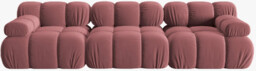 SOFA Bellis 3-osobowa, różowy welur, zaoblone kształty, nowoczesny